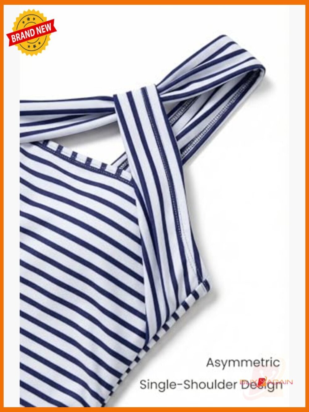 One Shoulder Tankini Set with Tummy Control Bottom, Quick Dry - Picture 5 of 7